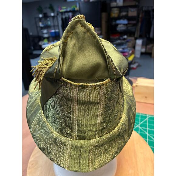 Upcycled Olive Green Brocade Bucket Hat XS (21”) | Tassel Detail | Ladybug main image 9